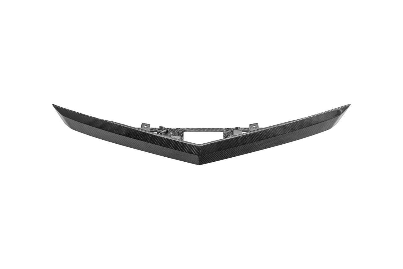 2009-15 CADILLAC CTS-V V2 COUPE | CARBON FIBER REAR TRUNK DECKLID APPLIQUÉ INSERT-FOR MODELS EQUIPPED WITH SINGLE LENS CAMERA